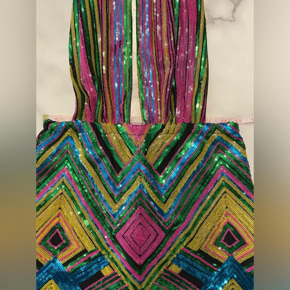 Fashion nova dress, mini multicoloured sequin party cocktail dress - Picture 15 of 16